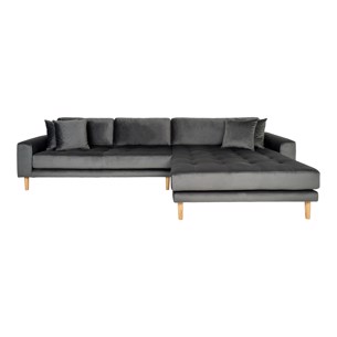 Lido Lounge Sofa - mørkegrå velour 