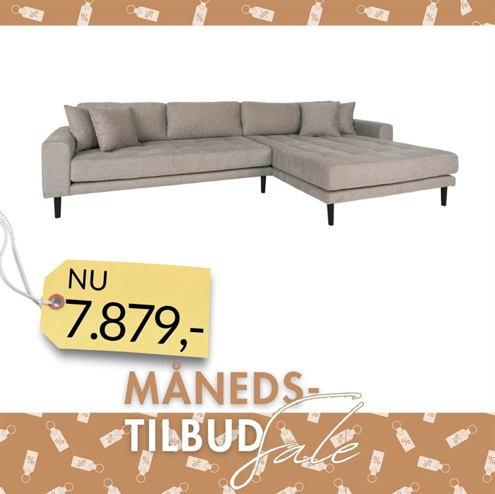 Lido Lounge Sofa - Farve Stone. Højrevendt