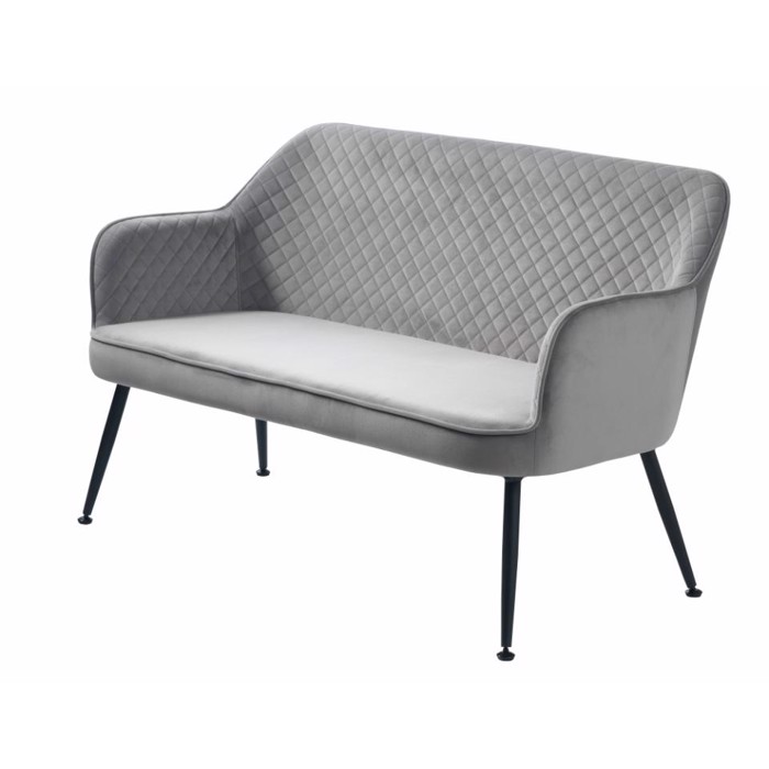 Berrie lounge sofa | grå fløjl | L: 128,5