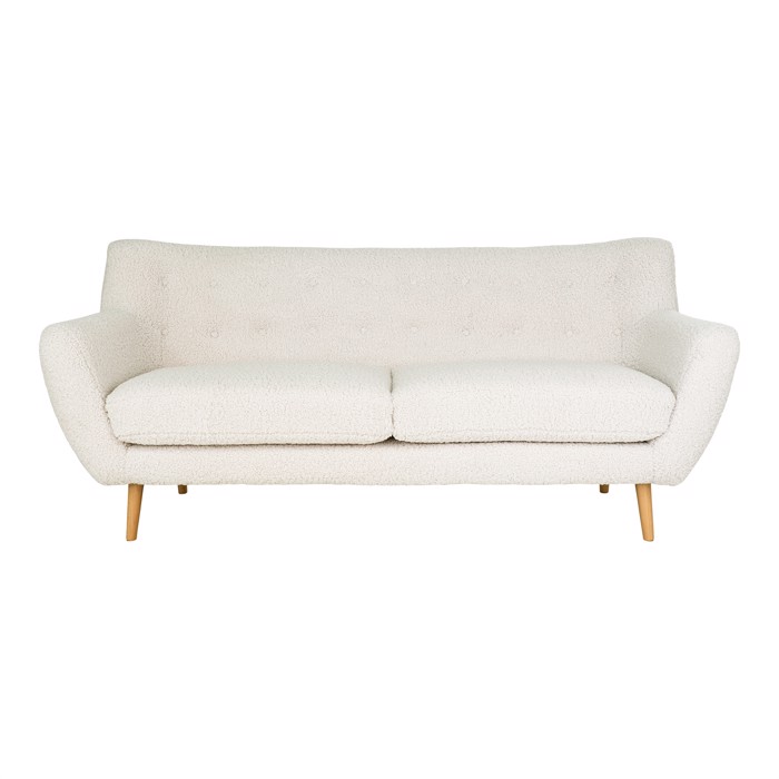 Monte sofa med knapper - kunstigt lammeskind