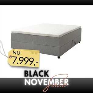 Space Dream Boksmadras med opbevaring: 180 x 200 cm - Lysegrå