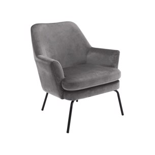 Chisa lounge stol | Mørkegrå velour