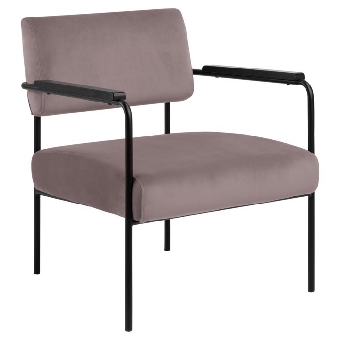 Cloe lounge stol | Støvet rosa velour