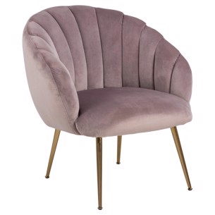 Daniella lounge stol | Støvet rosa velour