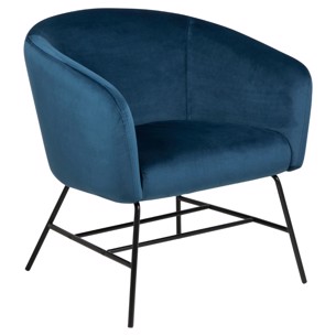 Ramsey lounge stol | Marineblå velour