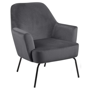 Melissa lounge stol | mørkegrå velour 