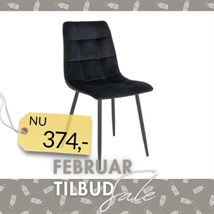 Middelfart Spisebordsstol | Sort velour