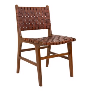 Perugia Spisebordsstol | teak med brunt læder