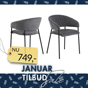 Ann Spisebordsstol med Armlæn – Mørkegrå