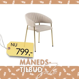 Ann Spisebordsstol med Armlæn – Beige