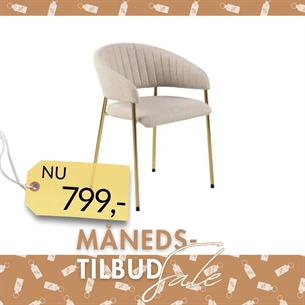 Ann Spisebordsstol med Armlæn – Beige