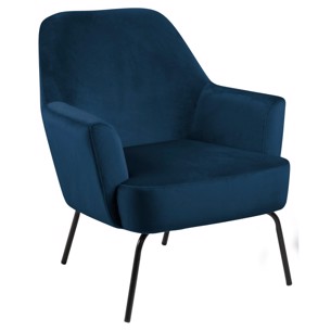 Melissa lounge stol | marineblå velour