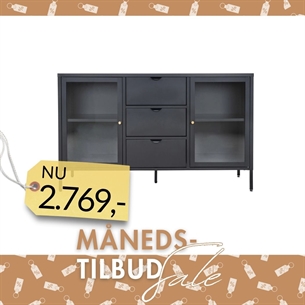 Dalby Skænk - sort stål 140*40*85