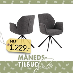 Aura spisebordstol antracit med armlæn