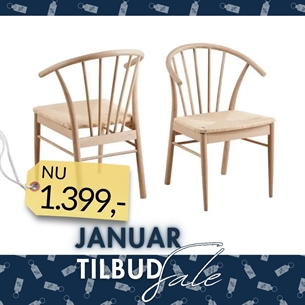 Cassandra Spisebordsstol med Armlæn – Offwhite Papirflet & Hvidpigmenteret Eg