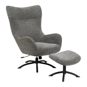 Talgarth recliner med fodskammel. Lys antracit