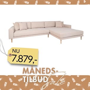 Lido Lounge Sofa Sandfarve - Med Højrevendt Chaiselong