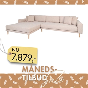 Lido Lounge Sofa Sandfarve - Med Venstrevendt Chaiselong