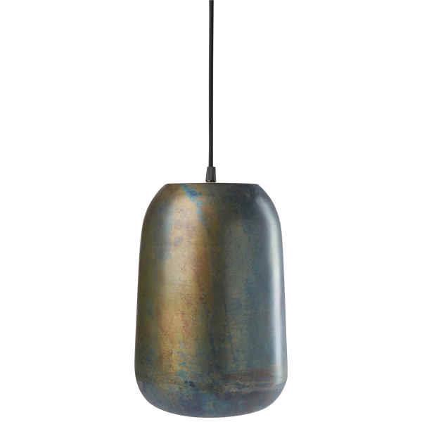 Lampe m/stofledning - Antik Grønfinish -  29 x ø14 cm.