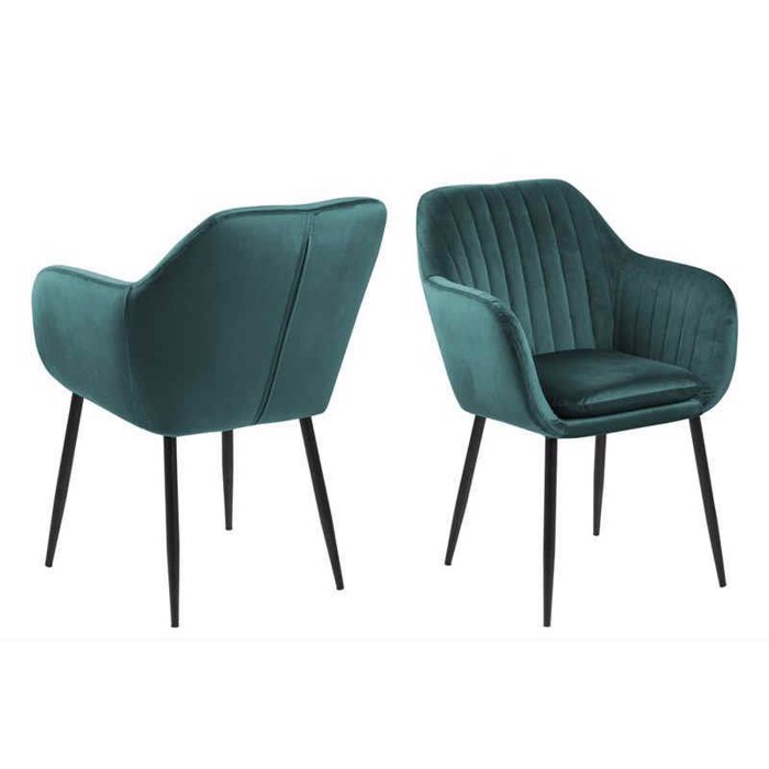 Armstol Klassisk i flot metalben Emilie dejligt velour. Vi