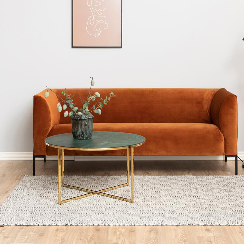 Sofabord | Rundt, hvidt, træ, med opbevaring