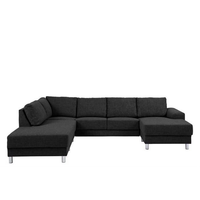 Calverton U-sofa Armlæn til højre - Koksgrå stof