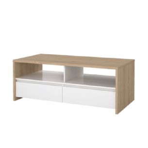 Next Sofabord 2 skuffer - Jackson Hickory/hvid højglans