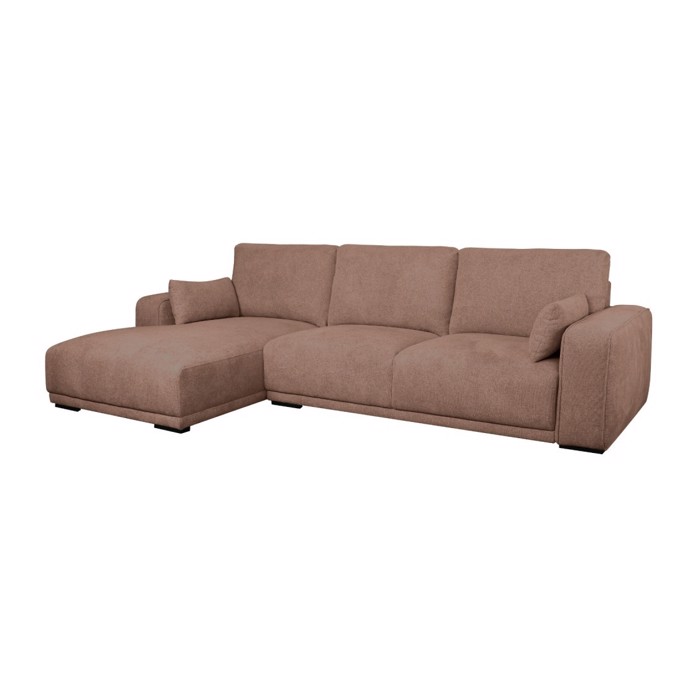 California chaiselong sofa venstre vendt -kobberbrun stof