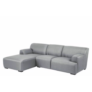 Grå sofa med chaiselong - Slitdtærkt møbelstof - L251 x B164 cm. Højde 72 cm. 
