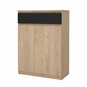 Naia Skoskab 2 låger + 1 skuffe - Jackson Hickory/mat sort